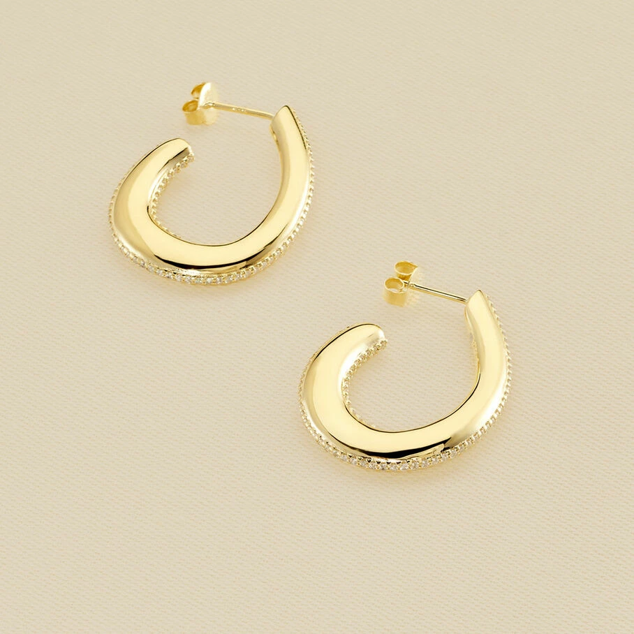 AGATHA FR Créoles GEMINI - Cristal / Doré 3 AGATHA FR Créoles GEMINI - Cristal / Doré