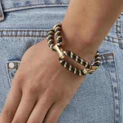 AGATHA FR Bracelet Souple SESHA - Noir / Doré -Colliers Soldes Magasin 02451152 270 TU M2