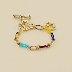 AGATHA FR Bracelet Souple CHIEN - Multicolore / Doré