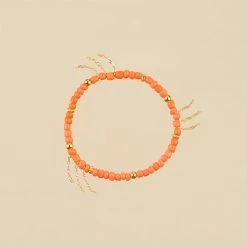 AGATHA FR Bracelet Souple RODEO - Orange / Doré