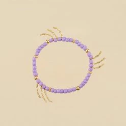 AGATHA FR Bracelet Souple RODEO - Mauve / Doré