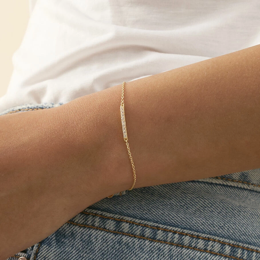 AGATHA FR Bracelet Souple BARSHINE - Cristal / Doré 4 AGATHA FR Bracelet Souple BARSHINE - Cristal / Doré – Image 2