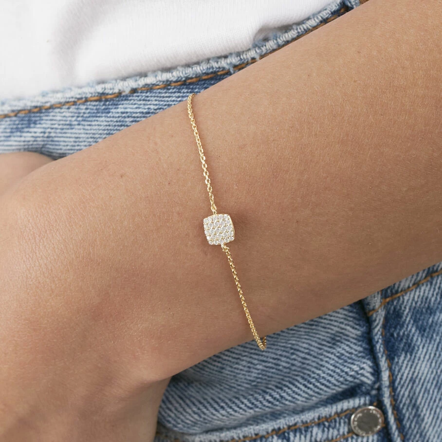 AGATHA FR Bracelet Souple GLORIA - Cristal / Doré 4 AGATHA FR Bracelet Souple GLORIA - Cristal / Doré – Image 2