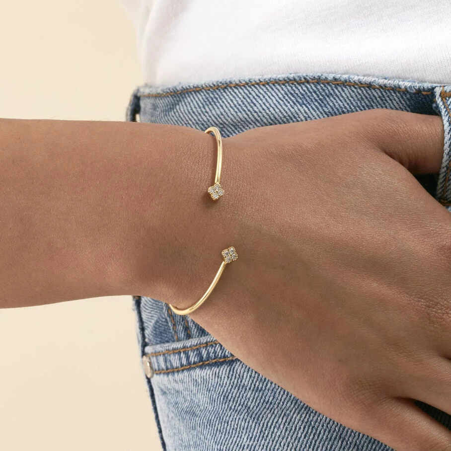 AGATHA FR Jonc BELOVED - Cristal / Doré 4 AGATHA FR Jonc BELOVED - Cristal / Doré – Image 2