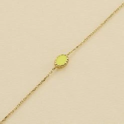 AGATHA FR Bracelet Souple ATMA - Amazonite/ Jaune -Colliers Soldes Magasin 02490079 780 TU 02