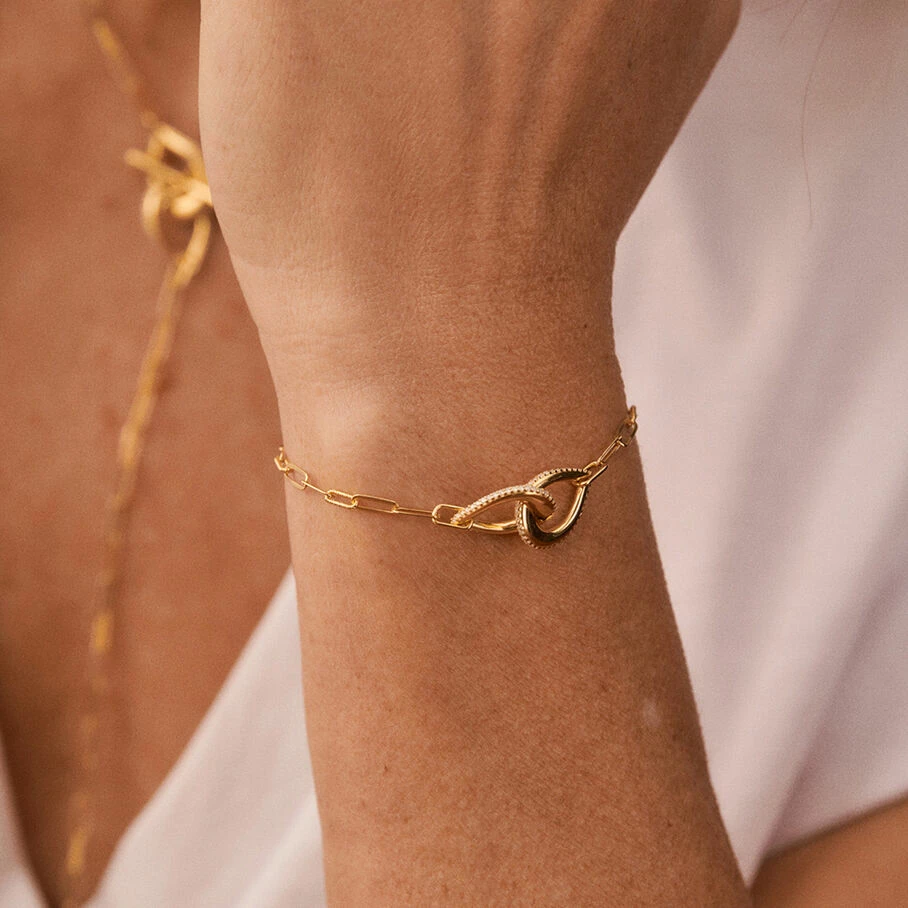 AGATHA FR Bracelet Souple GEMINI - Cristal / Doré 4 AGATHA FR Bracelet Souple GEMINI - Cristal / Doré – Image 2