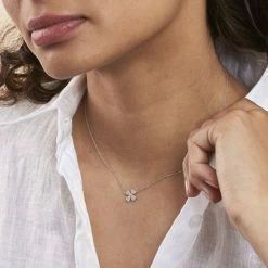 AGATHA FR Collier Ras Du Cou TREFLE - Cristal / Argenté -Colliers Soldes Magasin 02623651 136 TU M1