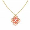AGATHA FR Sautoir COQUIPOP - Corail / Doré -Colliers Soldes Magasin 02651346 128 TU 01