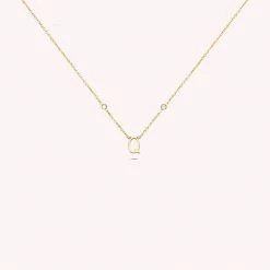 AGATHA FR Collier Ras Du Cou LETTRE Q - Cristal / Doré