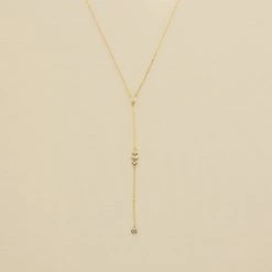 AGATHA FR Collier Mi-long PIRAMIDE - Cristal / Doré