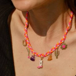 AGATHA FR Collier Ras Du Cou RODEO - Multicolore / Doré -Colliers Soldes Magasin 02680187 256 TU M1