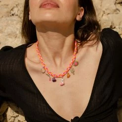 AGATHA FR Collier Ras Du Cou RODEO - Multicolore / Doré -Colliers Soldes Magasin 02680187 256 TU M2