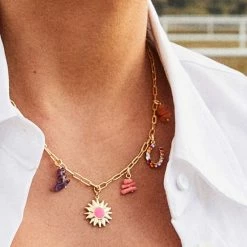 AGATHA FR Collier Ras Du Cou RODEO - Multicolore / Doré -Colliers Soldes Magasin 02680189 256 TU M2