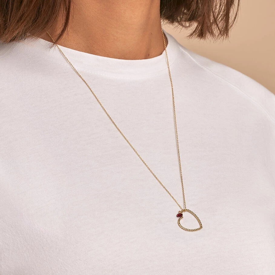 AGATHA FR Collier Mi-long BEGUIN - Rouge / Doré 4 AGATHA FR Collier Mi-long BEGUIN - Rouge / Doré – Image 2